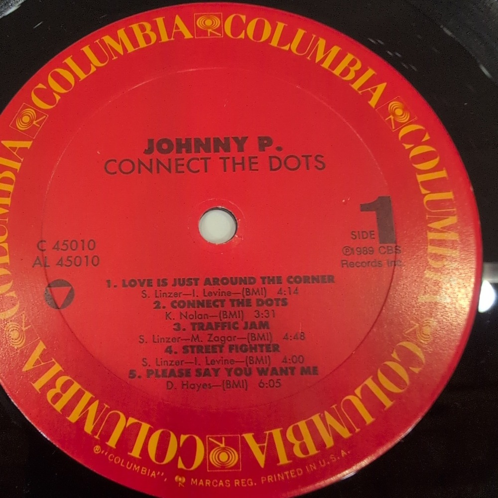 Johnny P. Connect the Dots Vinyl LP 1989 Columbia Records C 45010 Promo Gold Sta - Picture 5 of 7